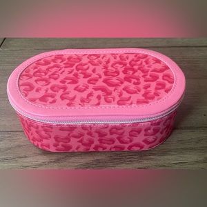 Pink Leopard Travel Jewelry Case.  Great Condition.  Removable Mini Case.